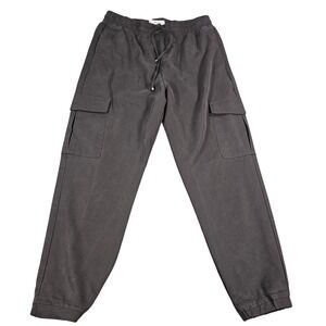 KanCan Black Cargo Jogger Pants Women Large Drawstring Elastic Waist Gorpcore